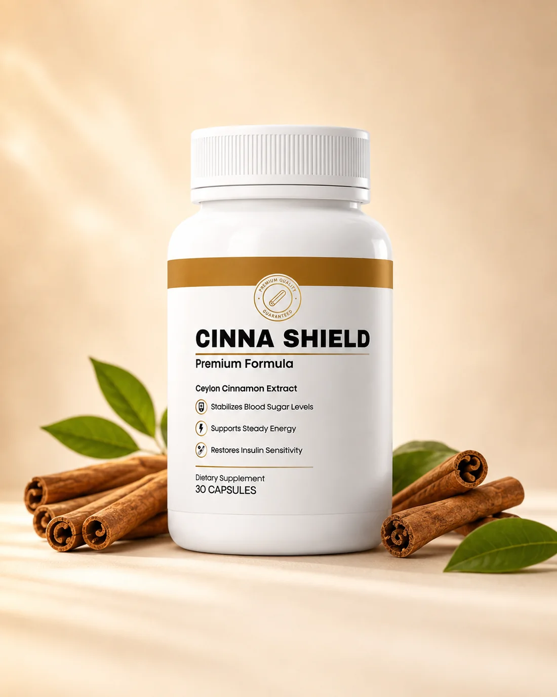 Cinna Shield® bottle — 30 capsules of Ceylon cinnamon extract