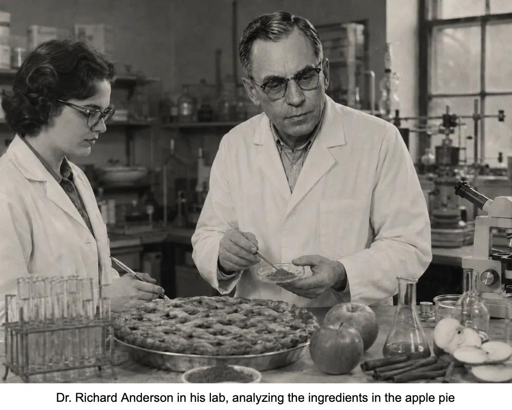 Dr. Richard Anderson in his lab, analyzing the ingredients in the apple pie